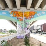 A Collaborative Mural painting by KSS visual artists on a beam post under the Tagum City flyover.