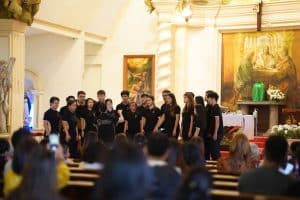 The University of Mindanao Chorale performs at the Tagum City Cathedral.