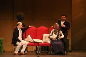 From left to right - Dariusz Machej, Dorota Sobieska, and Nomher Nival delight the students of Pasay City National High School with a 15-minute sneak peek of Don Pasquale.