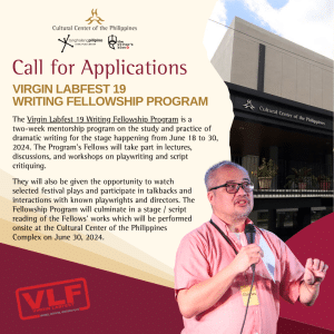 CALL FOR APPLICATIONS ON VLF 19 WRITING FELLOWSHIP PROGRAM