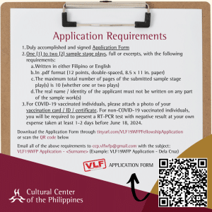 CALL FOR APPLICATIONS ON VLF 19 WRITING FELLOWSHIP PROGRAM