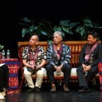 From left: UP College of Music dean Dr. Pat Silvestre, Pundaquit Virtuosi artistic director Coke Bolipata, Gawad CCP awardee and singer-songwriter Joey Ayala, Philippine Madrigal Singers choirmaster Mark Anthony Carpio. (Photo by Orly Daquipil)