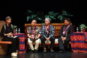 From left: UP College of Music dean Dr. Pat Silvestre, Pundaquit Virtuosi artistic director Coke Bolipata, Gawad CCP awardee and singer-songwriter Joey Ayala, Philippine Madrigal Singers choirmaster Mark Anthony Carpio. (Photo by Orly Daquipil)