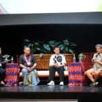 From left: Ma. Lourdes Lopez (facilitator), sound designer Jethro Joaquin, Ternocon founding artistic director and set/costume designer Gino Gonzales, CCP trustee and lighting designer Monino Duque. (Photo by Kiko Cabuena)