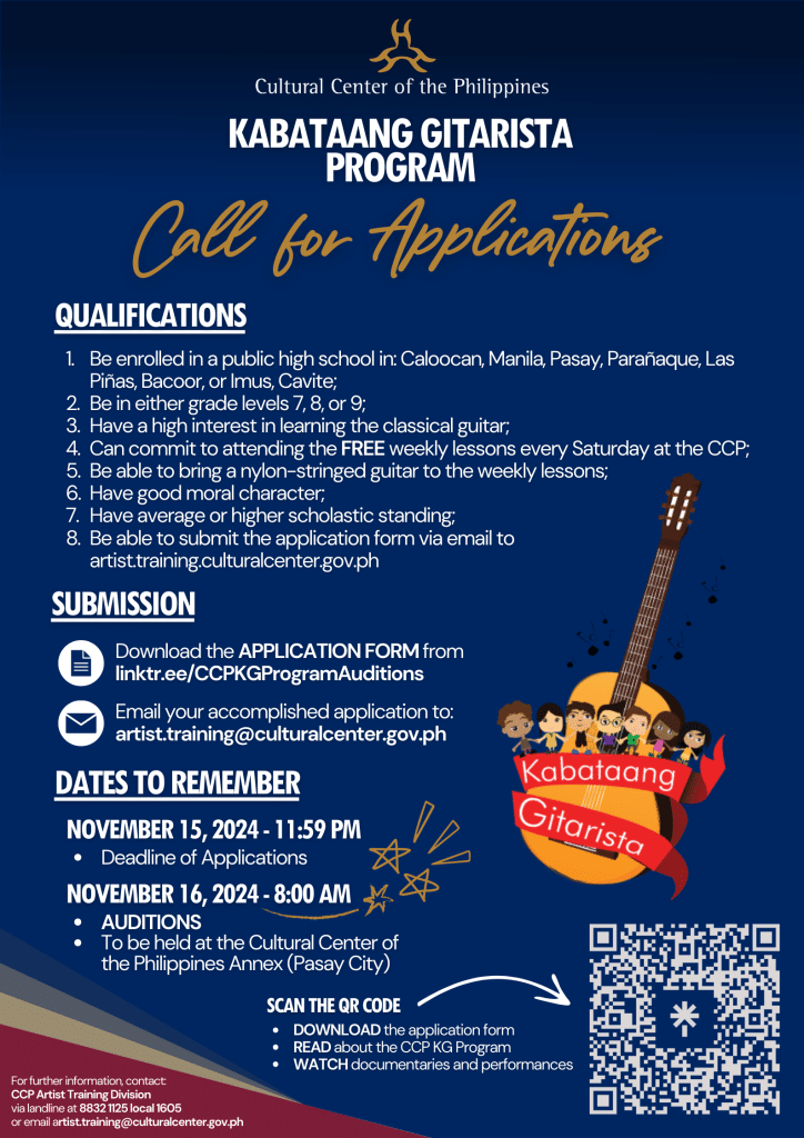 CCP KABATAANG GITARISTA IS NOW ACCEPTING APPLICATIONS FOR BATCH 12