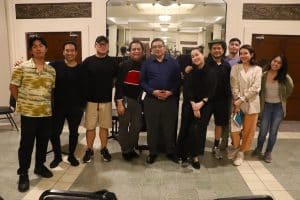 CCP Vice President and Artistic Director Dennis Marasigan and Production Manager Monique Sengco with the cast of CCP Out-of-the-Box Isang Gabi ng Sarsuwela. (1)