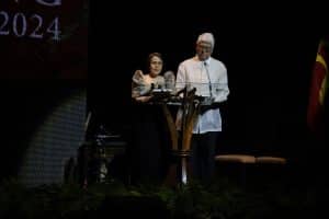 Golden Globe-nominated actress Dolly de Leon and National Artist Ryan Cayabyab host the event. (Photo by Kiko Cabuena CCP)