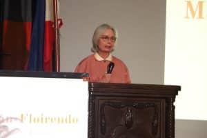 CCP Vice Chair Margie Moran talks about ensuring that the younger generation learns essential Filipino values and traditions from the film. (Photo by Orly Daquipil)